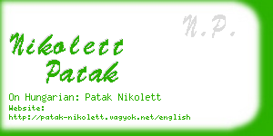 nikolett patak business card